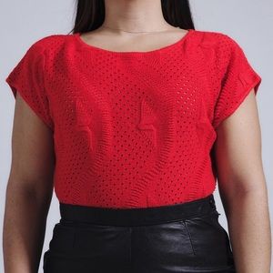 80s Lace Knit Top